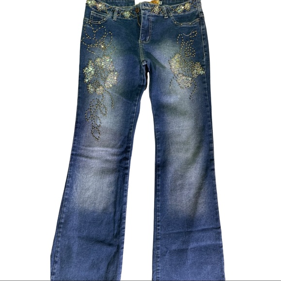 Retro embellished bell bottom Jeans size 44 - Picture 2 of 9
